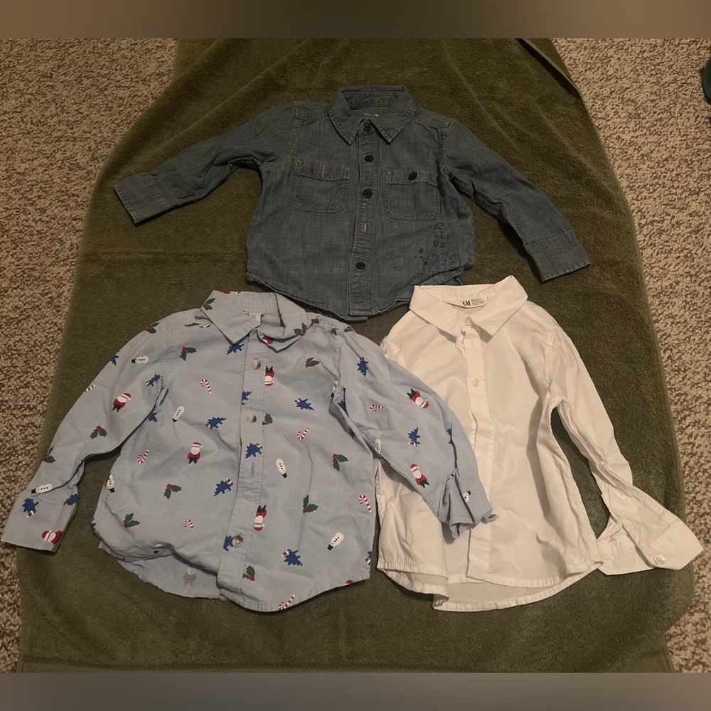 Lot of 4 Button Down Shirts - babyGap, Old Navy, H&M, Joe Fresh